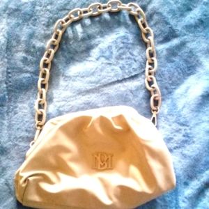 Badgley Mischka Small Beige Leather Purse